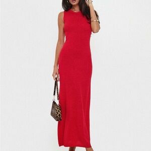 Princess Polly Maebie Knit Maxi Dress Red
